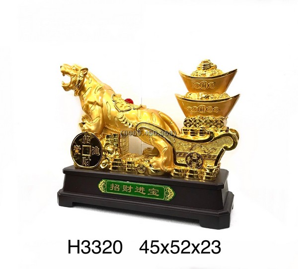 tượng hổ mạ vàng hnd026-1